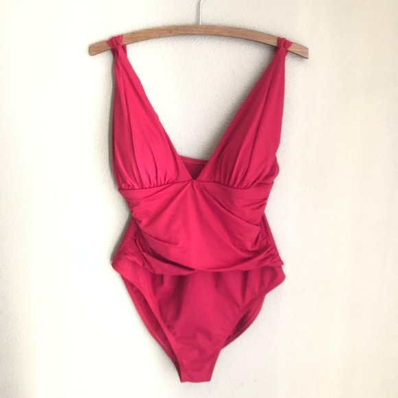red slimming swimsuit